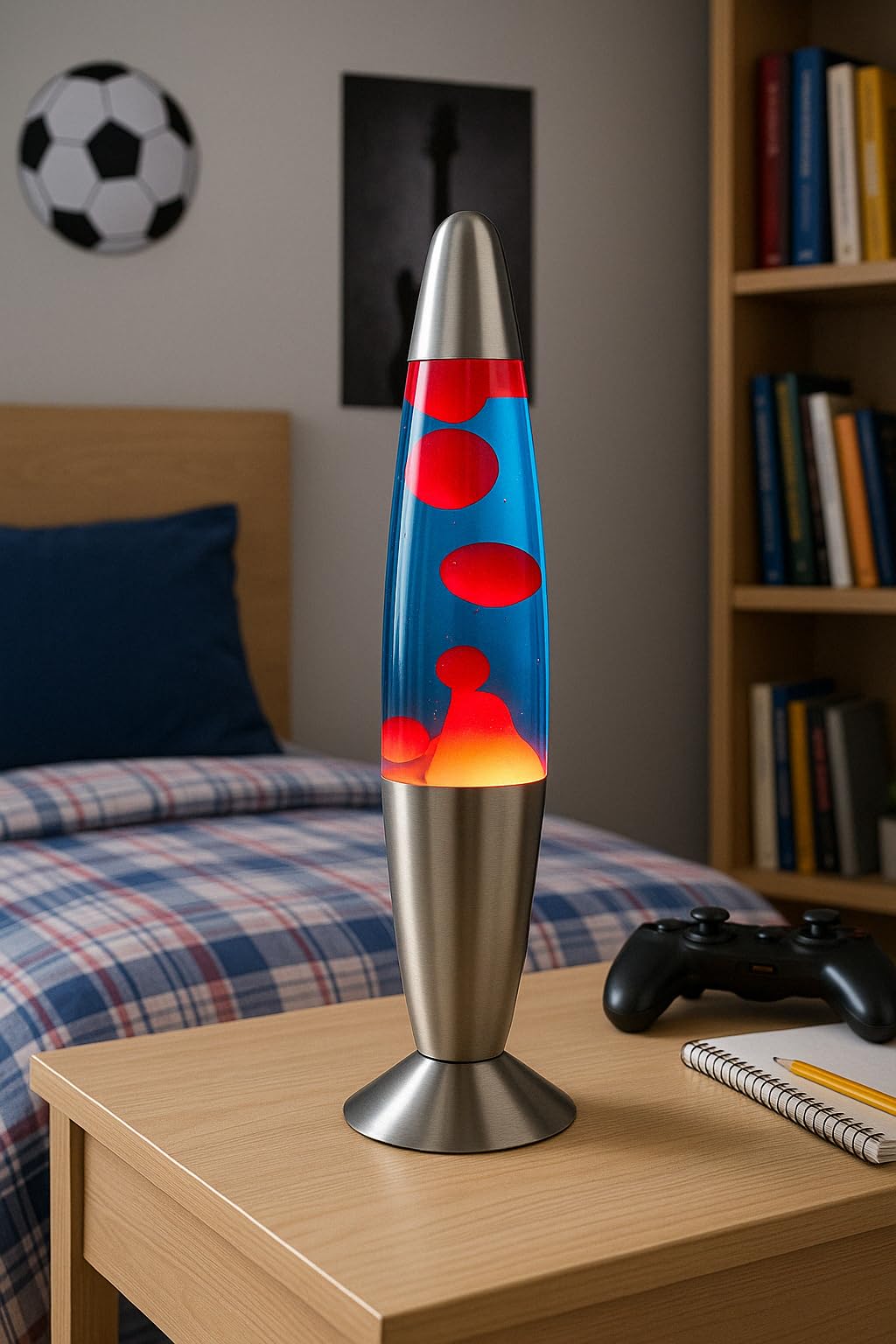 Lampe à Lave Bleue 34 Cm - 25W, Ambiance Relaxante, Décoration Salon Chambre, Dimensions 8.6x8.6x33.5 Cm