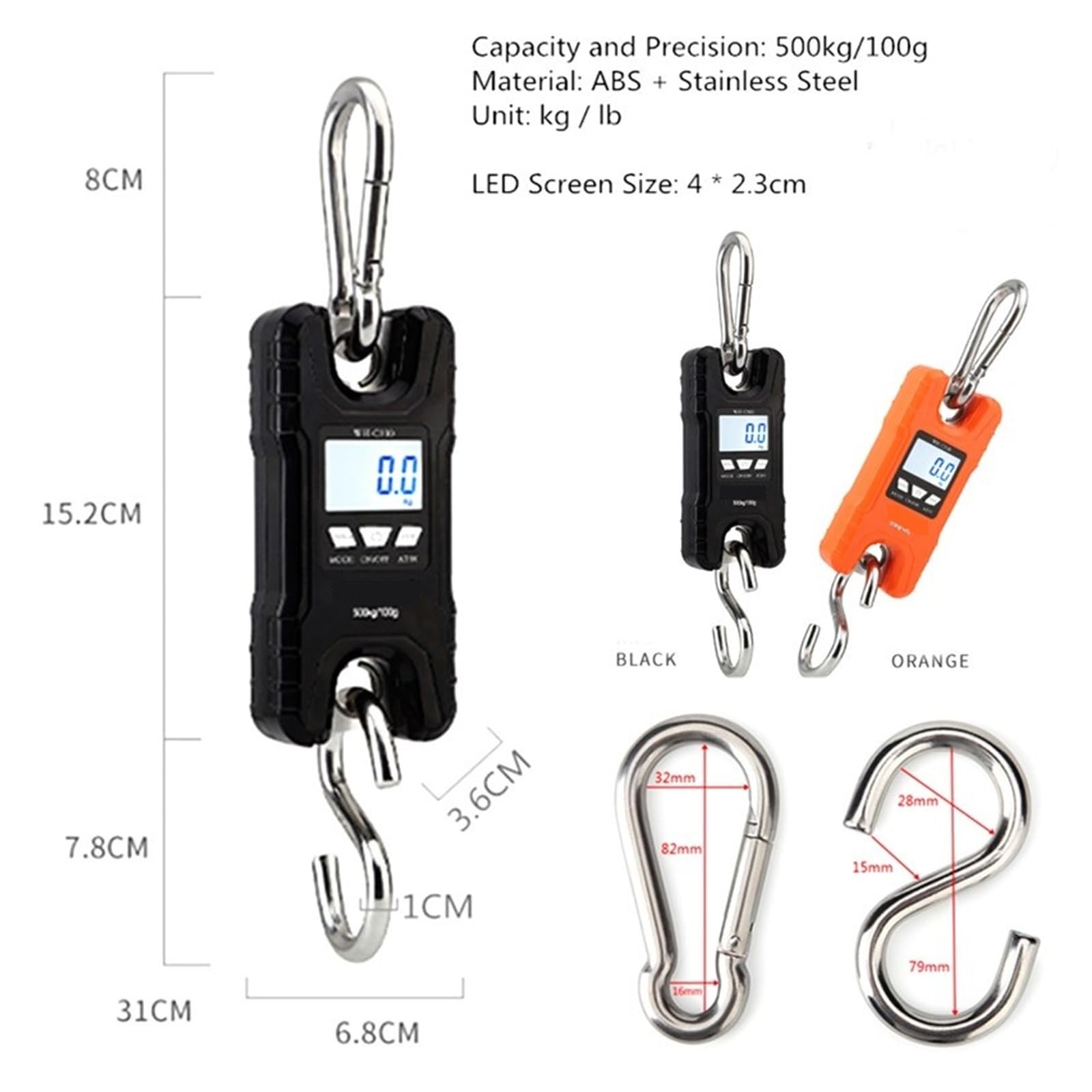 Báscula de cocina Digital de 150KG/100G balanza electrónica for maletas de viaje pesas báscula de pesca para construcción, fábrica(Black)
