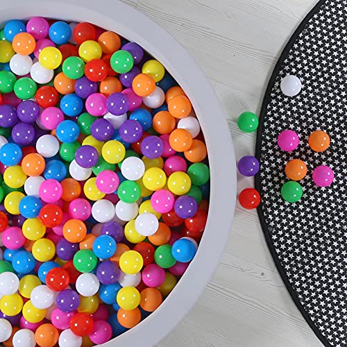 GOGOSO Ball Pit Balls for Toddles Kids Plastic Ballpits Accessories Crush Proof Durable Fun Shape Play Baby Bath Toys 2.15inch 100count Mix Color