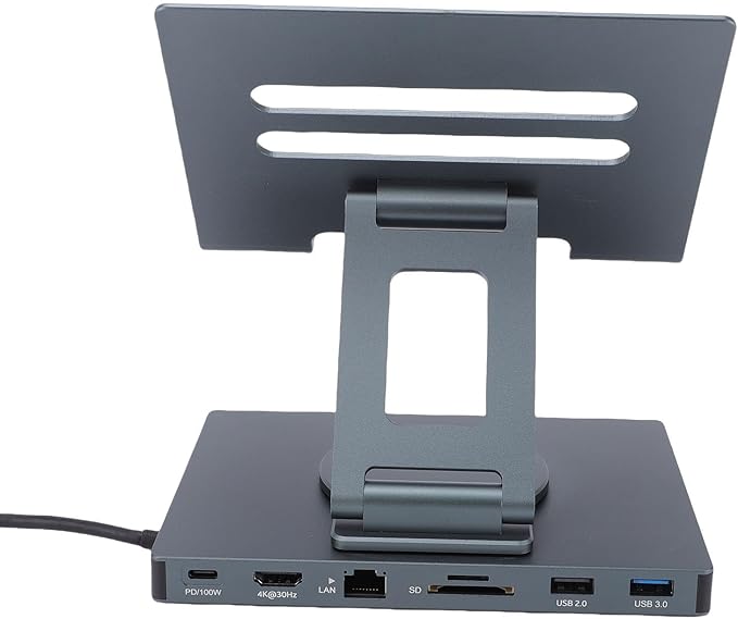 Pomya Hub USB C 7 en 1 con Base Cargadora y Soporte para Tablet miniatura 9