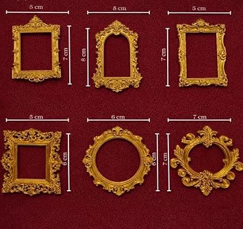 HOUSETREND Mini Çerçeveler 6’lı Ev Dekorasyonu Museum Of Us Sevgililer Günü Mini Müze Dekoru (GOLD)
