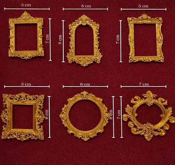 HOUSETREND Mini Çerçeveler 6’lı Ev Dekorasyonu Museum Of Us Sevgililer Günü Mini Müze Dekoru (GOLD)