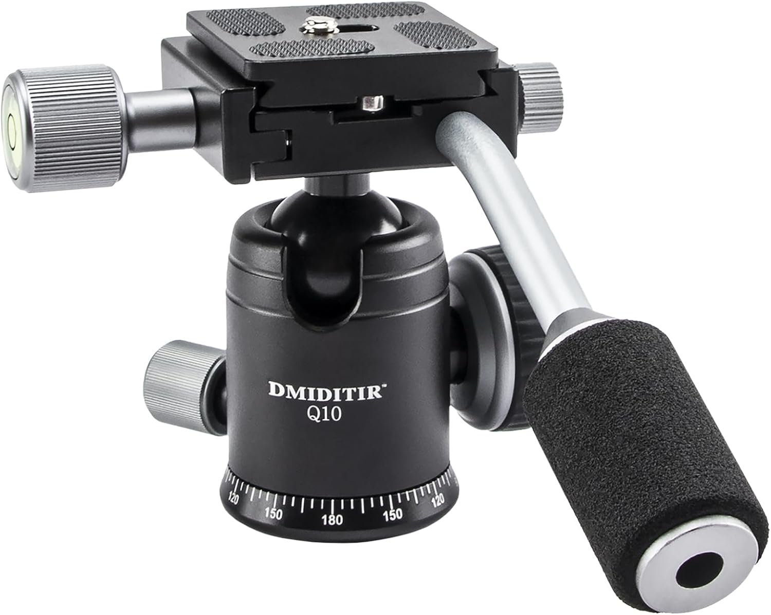 Panoramic Ball Head with Handle All Metal CNC Ball Head Camera Mount DMIDITIR Tripod Head with Arca Swiss Quick Release Plate for Tripod, Monopod, DSLR, Camcorder, DV, Telescope, Hunting (Titanium)