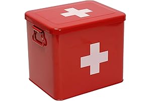2-Tier First Aid Tin Box for Home Emergencies