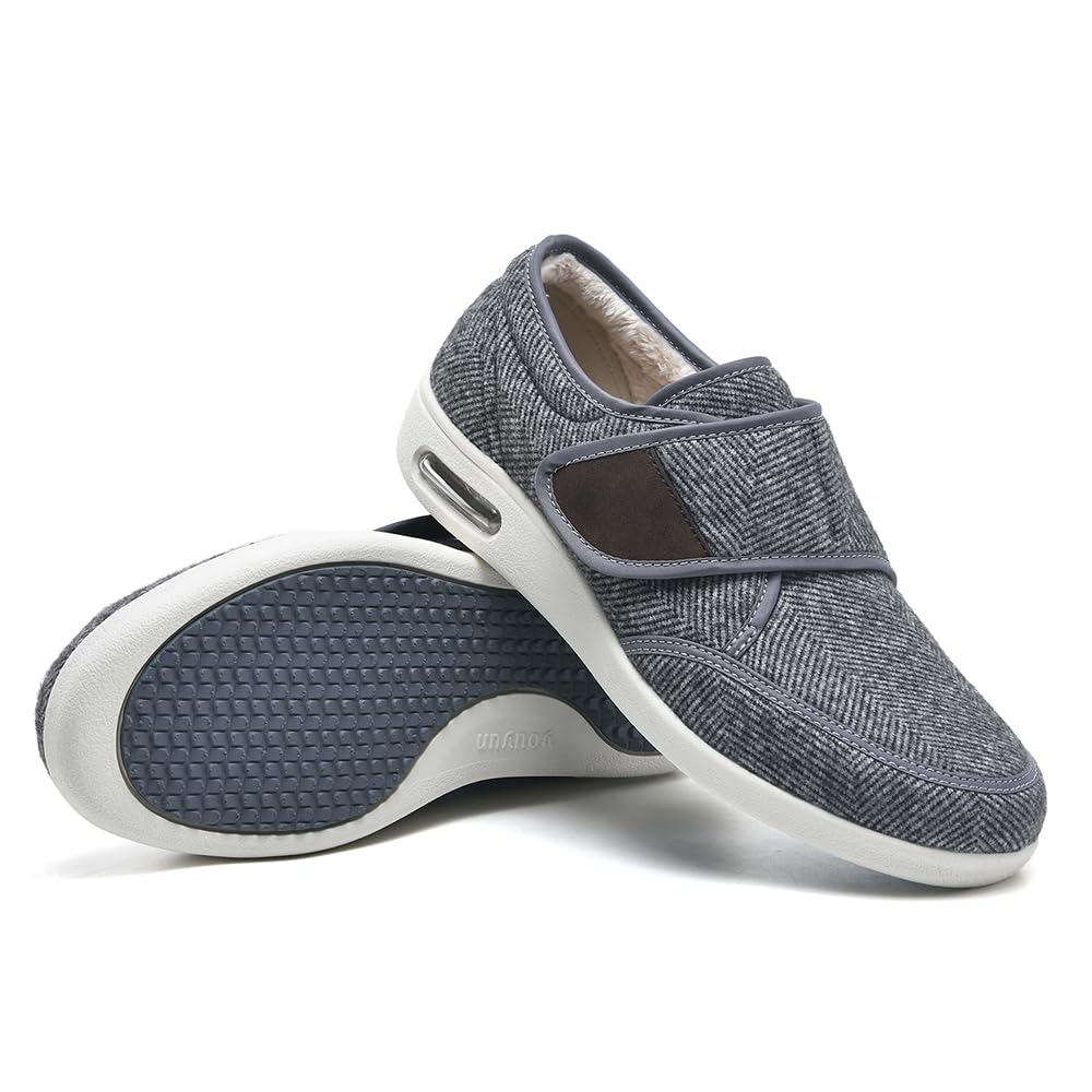 Scarpe Ortopediche Invernali con Memory Foam Calde E Morbide Extra Larghe Regolabili per Anziani Edema Piedi Gonfi Pollice Valgo Memory Foam (A9436)
