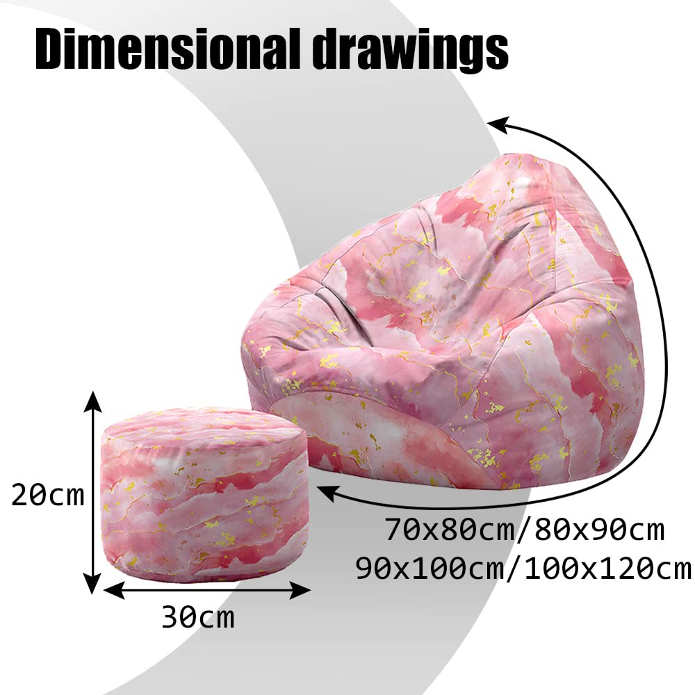 Treer Sitzsack Mit Lehne & Hocker - Großer Loungesack Bezug Ohne Füllung