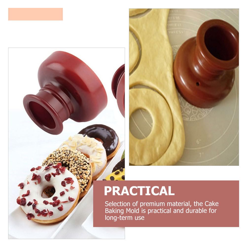 CALLARON 4pcs Baking Mould Dough Cutter Baking Tool Scone Pan Baking Pans Crumpets Circle Stencil Doughnut Forming Mold Baking Mold Decor Doughnut Making Mold Cake Donut Plastic