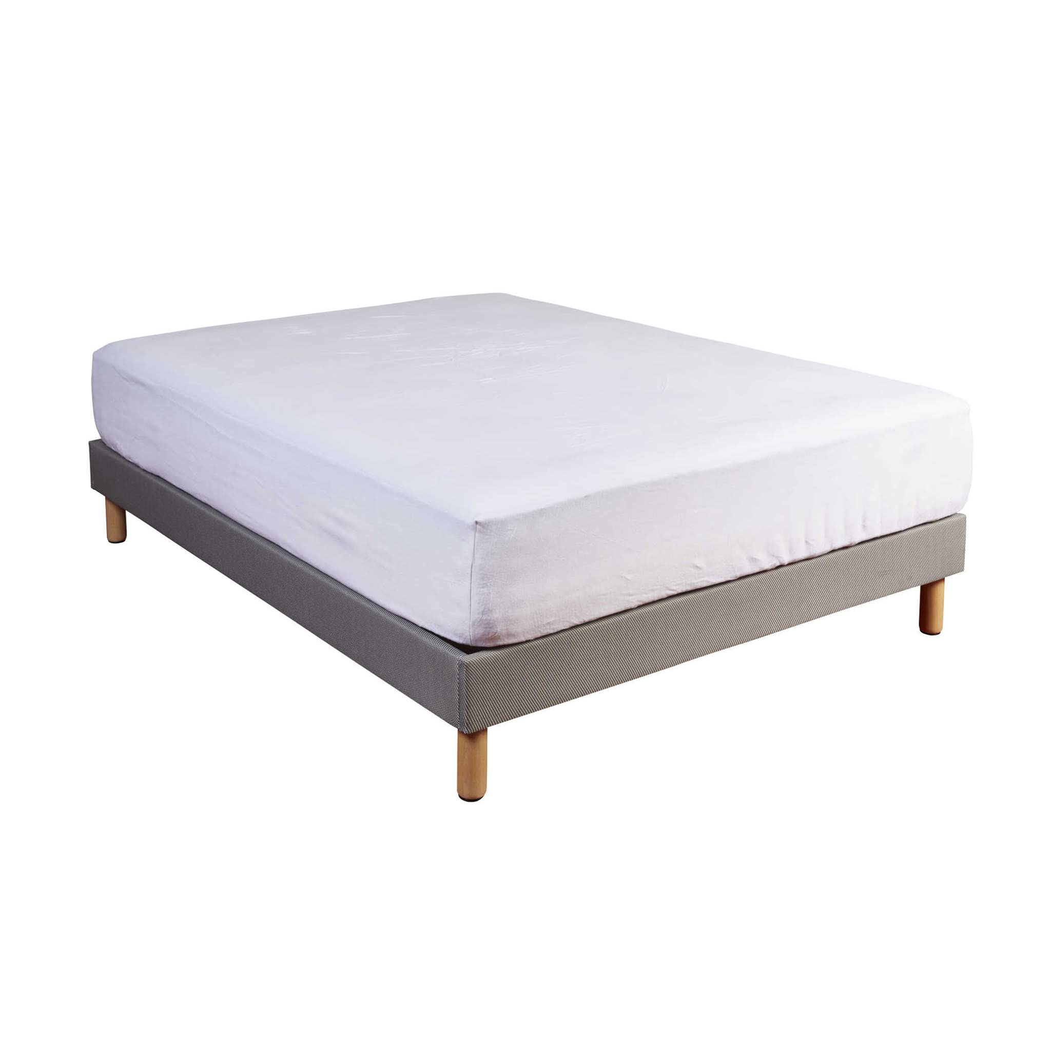 Protège matelas molleton 100% coton 160x200 avec grand bonnet de 50 cm pour lit double