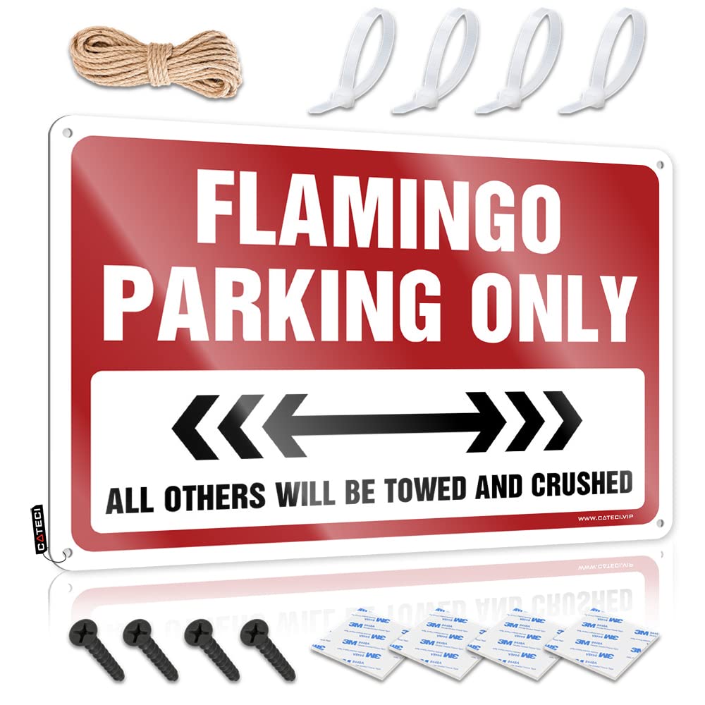 Krazmurongd Boys One Color Bro Cave Sign Flamingo Parking Only Tin Sign Funny Tin Metal Signs Beer Bar Metal Sign