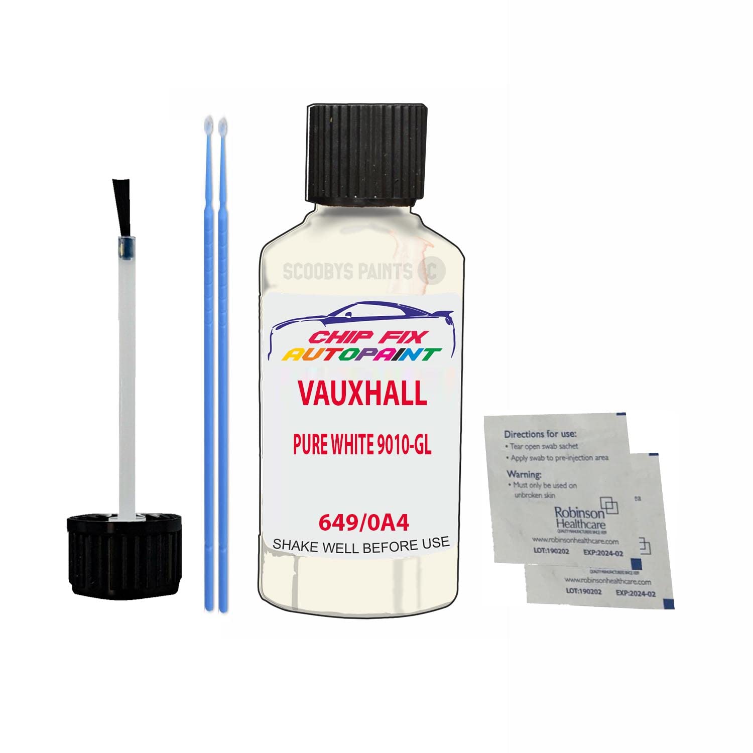 Scoobys Paints Back In The Mix White Pure 9010-Gl Compatible With Vauxhall Vivaro