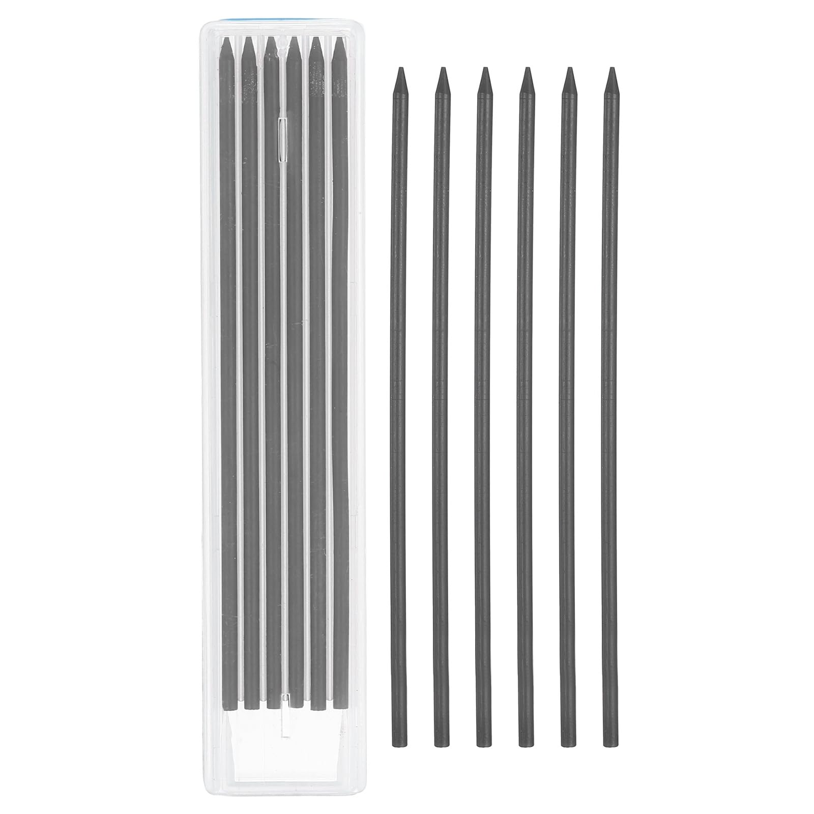 PATIKIL 12Pcs 2.8mm Carpenter Pencil Lead Refills, Solid Dry Pencil Refills Break Resistant Lead Refill for Mechanical Carpenter Construction Pencils Art Drafting, Black