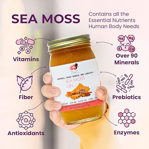 Miniatura 61 de Healthy Herbs Gel de musgo marino (piña de mango dulce) elaborado en forma silvestre de oro jamaicano de Santa Lucía Seamoss Superalimento