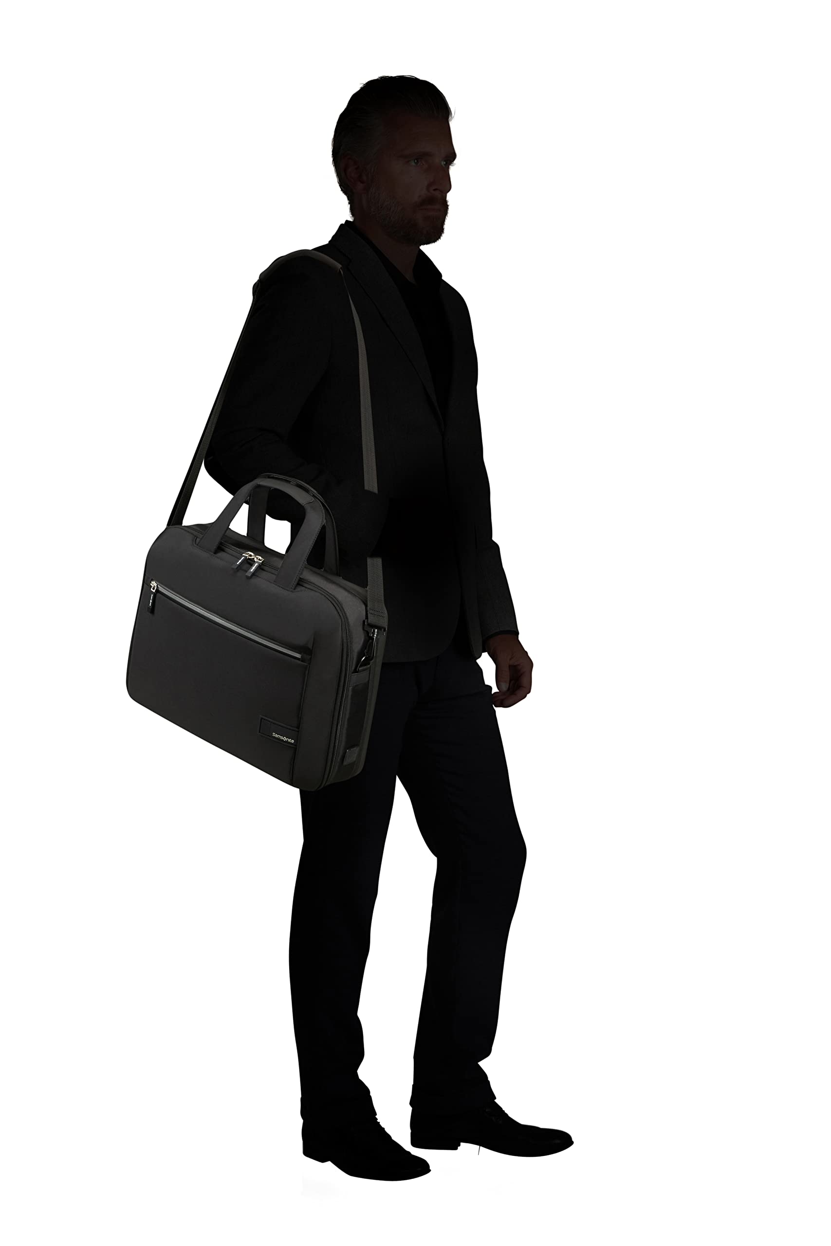 Samsonite Litepoint - borsa per laptop espandibile 15,6 pollici, 40,5 cm, 17,5/22 L, nero (nero)