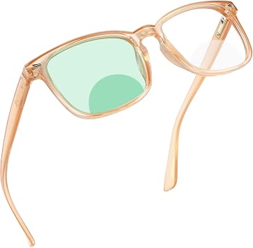 YEIN Bifocal Reading Glasses with Blue Light Blocking Lenses, Bifocal Reader for Women and Men, Vintage Square frame with Spring Hinge +0.00/+1.75 magnification