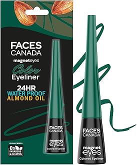 FACESCANADA Magneteyes Color Eyeliner Gel - Elegant Green,4 Ml|Glossy Finish|24Hr Long-Lasting|Waterproof|Smudgeproof|Precise Application|Intense Color Payoff|Almond Extract & Vitamin E