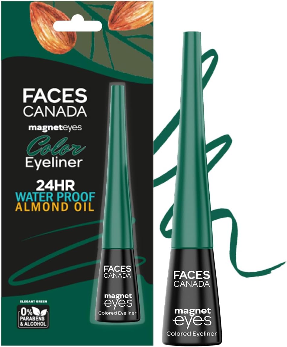 Magneteyes Color Eyeliner Gel - Elegant Green,4 Ml|Glossy Finish|24Hr Long-Lasting|Waterproof|Smudgeproof|Precise Application|Intense Color Payoff|Almond Extract & Vitamin E