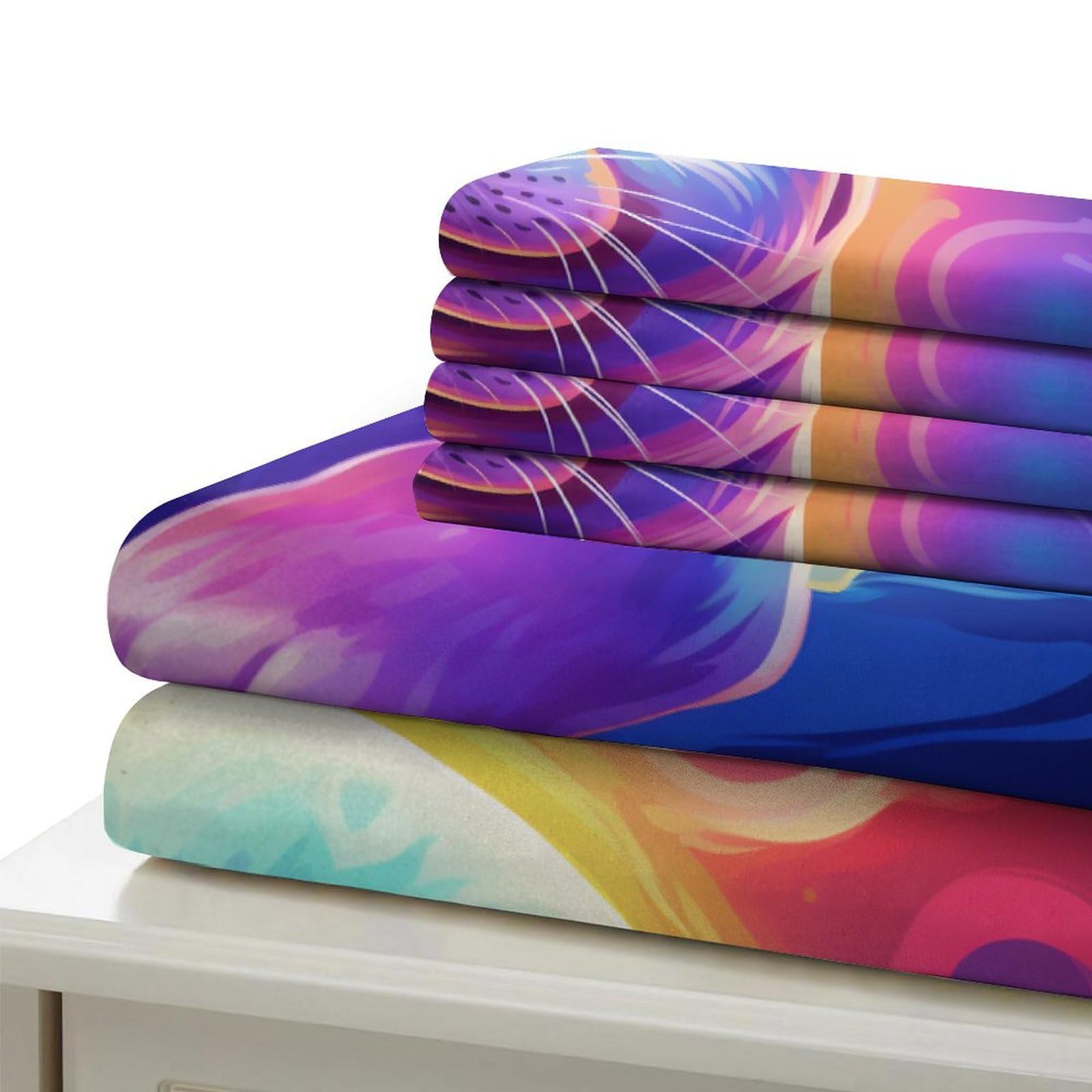 Zestawy pościeli z nadrukiem 3D z nadrukiem dla niemowląt, łatwa pielęgnacja, z 2 poszewkami na poduszkę, king (220 x 240 cm), dla nastolatków i dorosłych