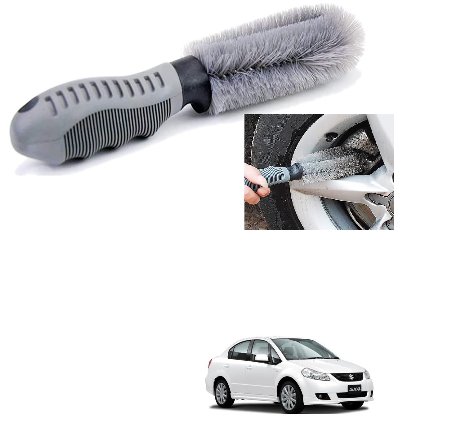 Auto Addict Car Alloy Wheel Cleaner Brush Tyre Rim for Maruti Suzuki SX4-image-19