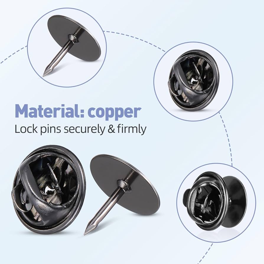 Amazon.co.jp: Lurrose 蝶タック ピンバッジ金具と針セット ピンバッジ