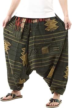 新品】サルエルパンツタイパンツ男女兼用2wayR柄ブルーF575-5