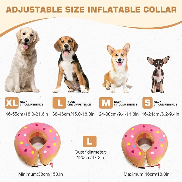 Foto 2 de 7 de HMCEY Collar Inflable Protector para Perro,Collarin Perros para No Lamerse,Collar de Recuperación…