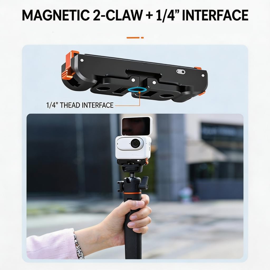 Base de montaje magnética para cámara de acción con fijación rápida para adaptador 360 GO3/GO3S