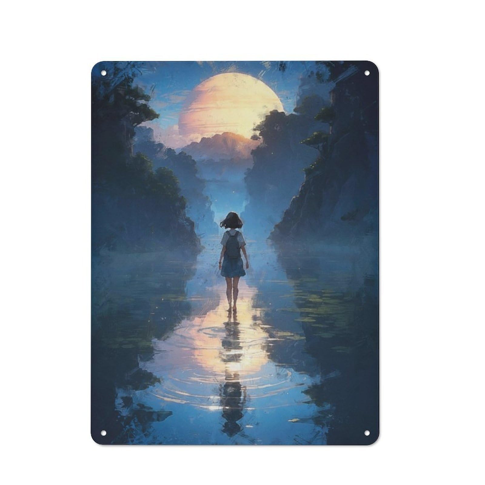 Junmoney Aqua Serenity Retro Tin Sign 40X30cm For Man Cave Or Games Room, A Decorative Christmas Gift For Leisure-Room Decor Enthusiasts