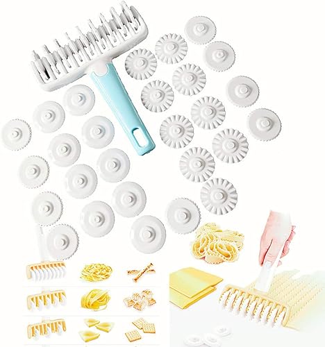 Miniatura 6 de Cortador de rodillos de celosía, Rueda de cortador de pasta, Pastel de galletas de fideos de masa Postre Pizza Pan Pastelería Cortador de rodillo,