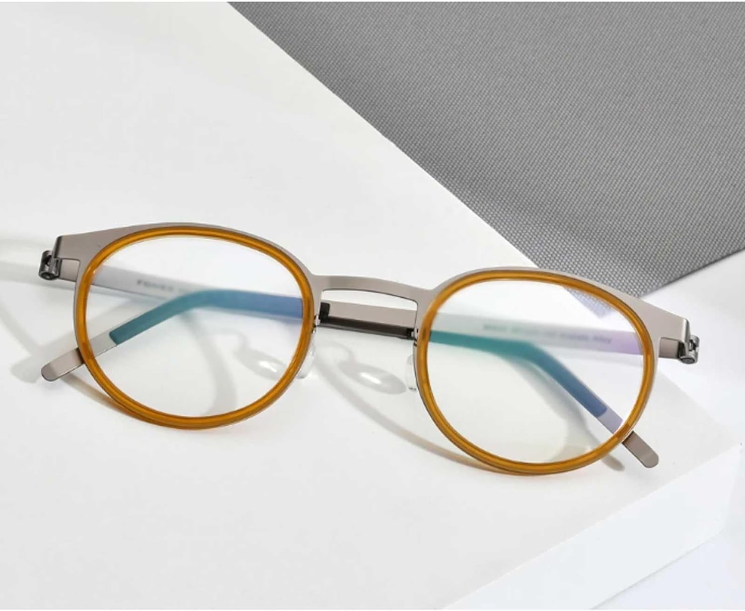 Montature Montature per Occhiali Rotonde Montature per Occhiali in Lega di Acetato Ottica con Lenti Montature per Occhiali Occhiali Comodi e Portatili Comodo da Indossare