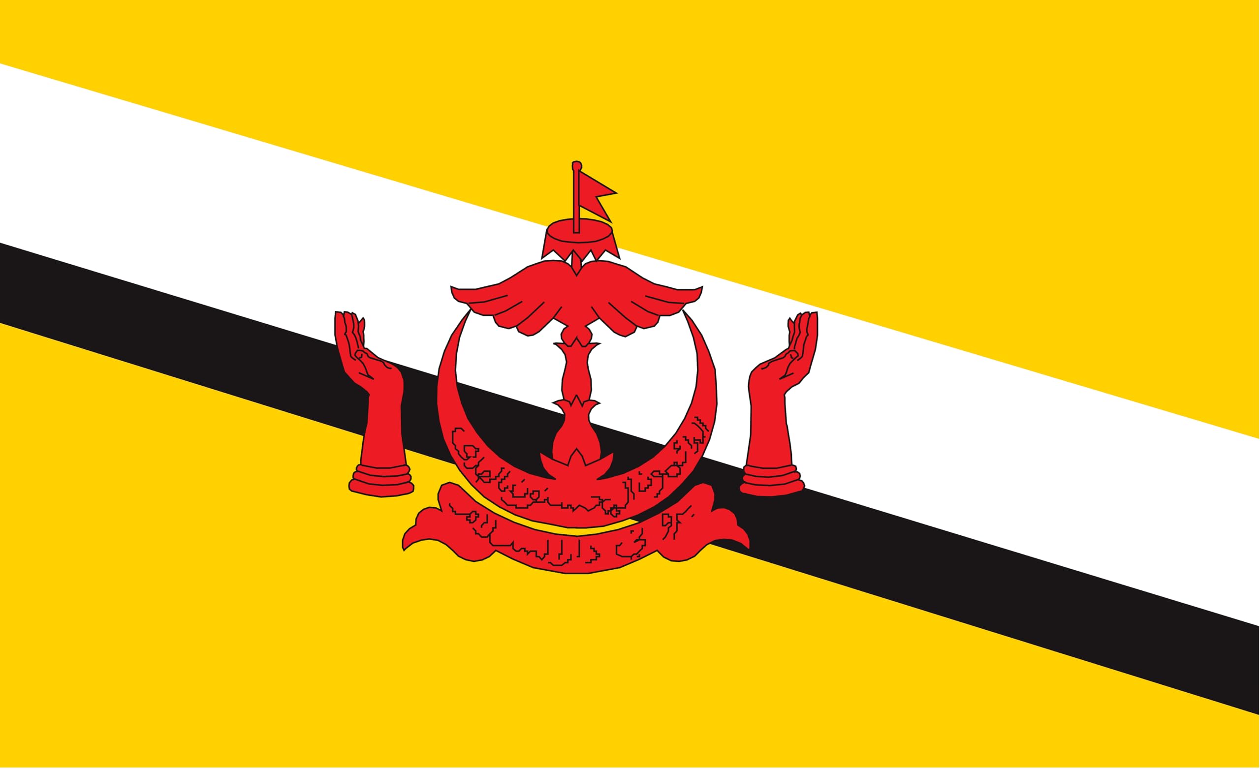 Drapeau Brunei en tissu de navire ultra robuste aux couleurs officielles