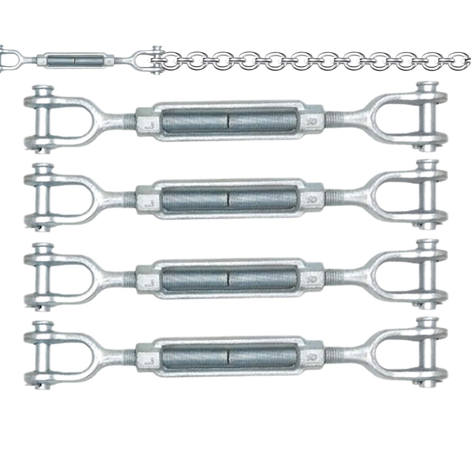 Tendicavo per Cavi 4 Pezzi Tenditore per Corde | Tenditore M6 per Cavo e Fune per Stendibiancheria Vele Ombreggianti Recinzioni Pontili Giardino Ringhiere Industria Edile e