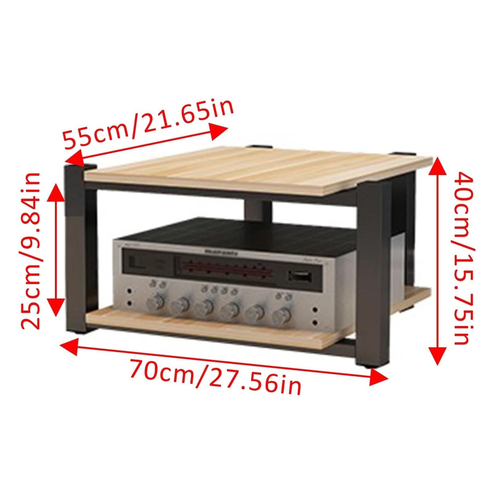Supporto per audio rack, torre di intrattenimento a 2/3/4 livelli per home theater o ufficio, armadietto audio resistente per organizzare apparecchiature AV