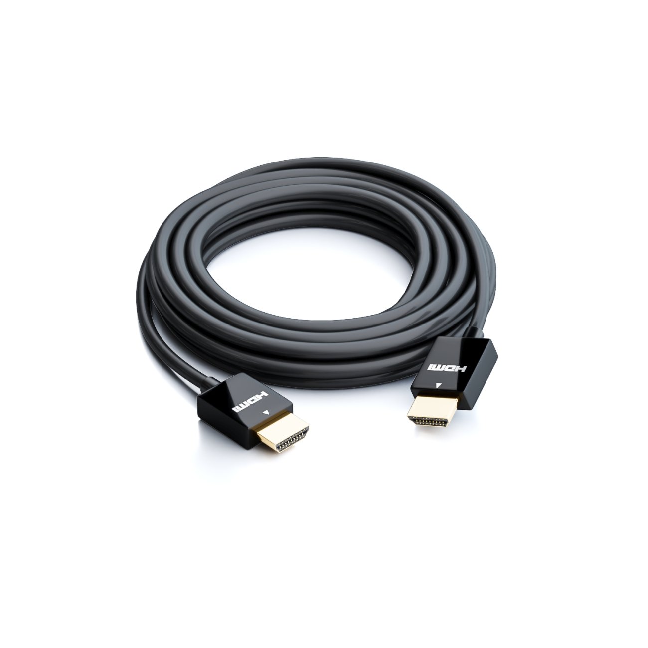 deleyCON 2m Cavo HDMI Sottile ad Alta Velocità con Ethernet 3D 4K Ultra HD UHD Super Flessibile LED CURVED LCD TFT TV - Nero