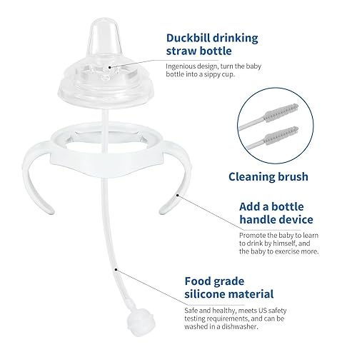 Miniatura 10 de Kit de conversión de boquilla suave para biberón natural Philips Avent, asas de biberón y popote con peso (paquete de 4)