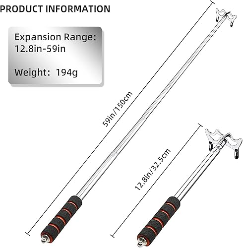 Miniatura 3 de Scott Edward Palo de billar retráctil con 3 piezas de cabeza de puente extraíble, material de acero inoxidable, accesorio de billar para mesa