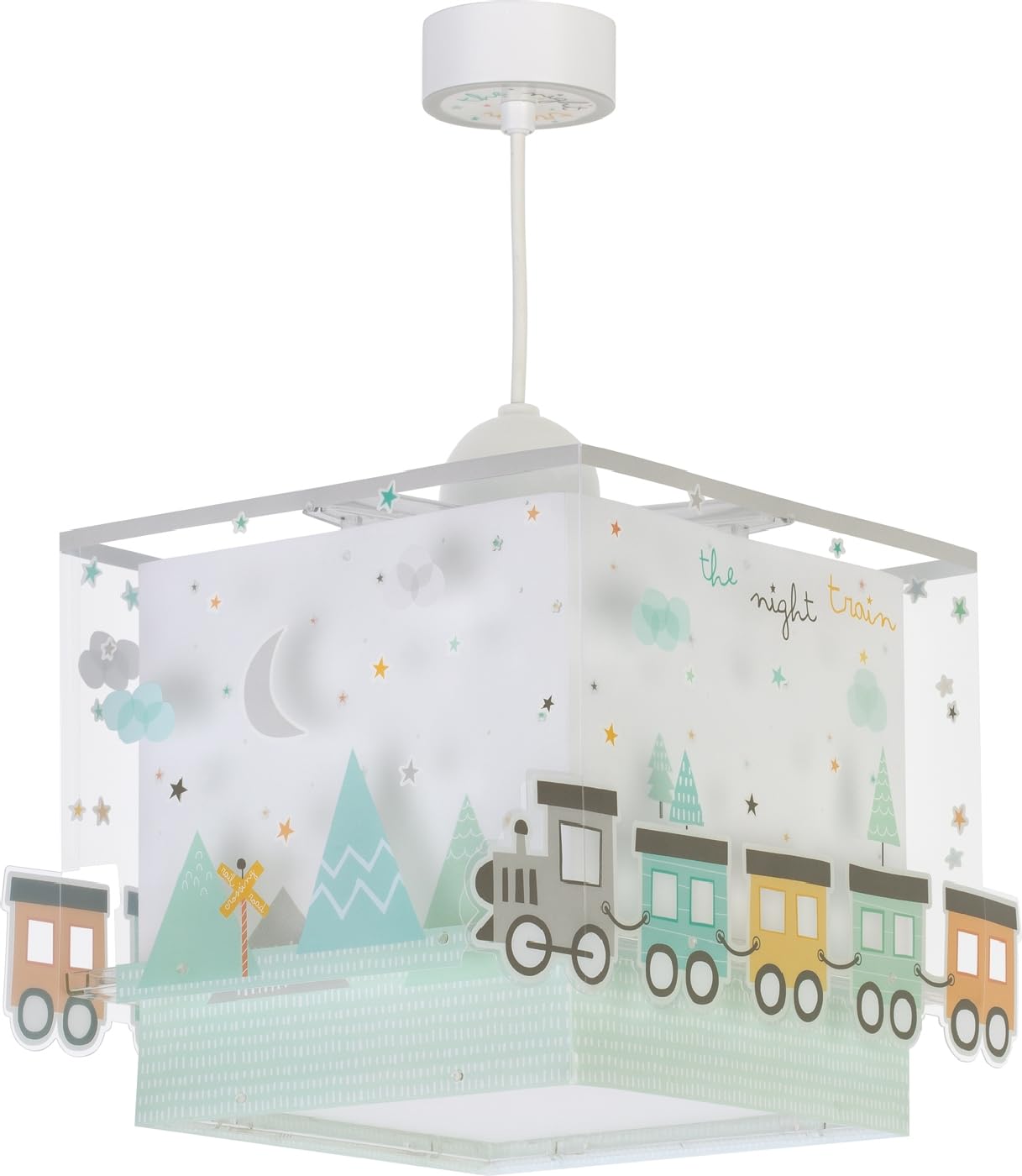 Lampada a sospensione per bambini Dalber The Night Train, Treno, multicolore, 63532M, E27, lampade per bambini, cameretta.
