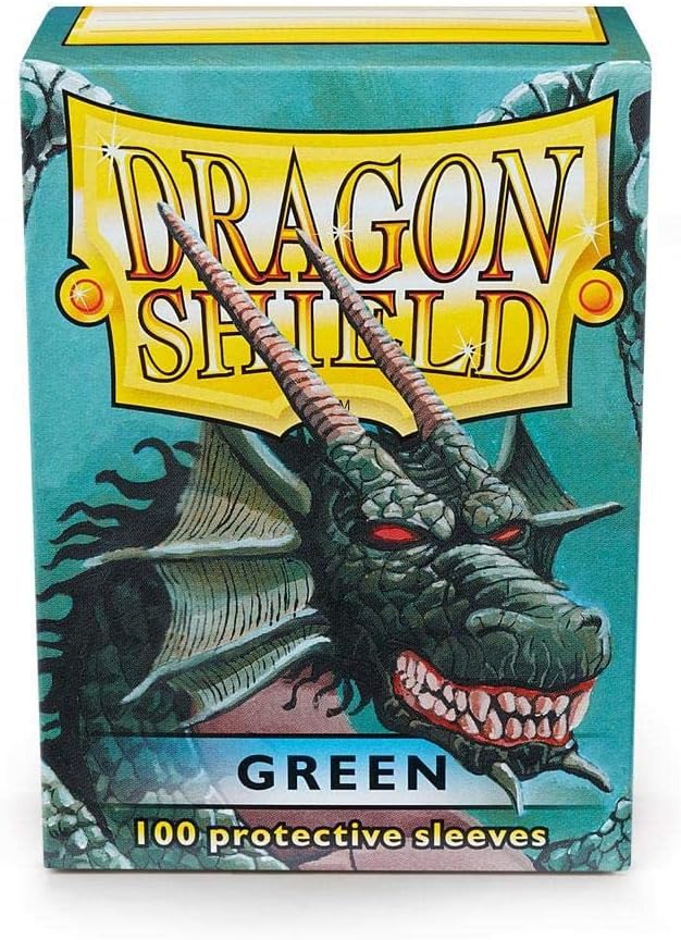 10 Packs Dragon Shield Classic Green Standard Size 100 ct Card Sleeves Display Case …