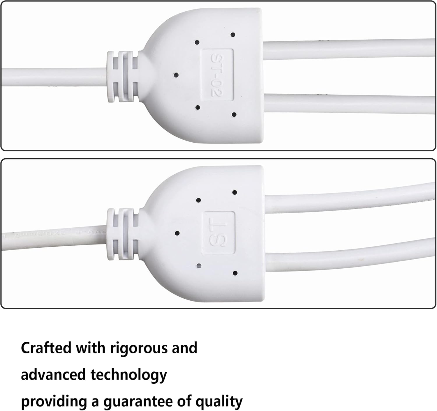 SinLoon T5 T8 LED Splitter Cable 3Pins LED Wire Connector 2 Way Splitter Extension Cord for Ceiling Lights LED Tube Lamp Holder Socket(1to 2)