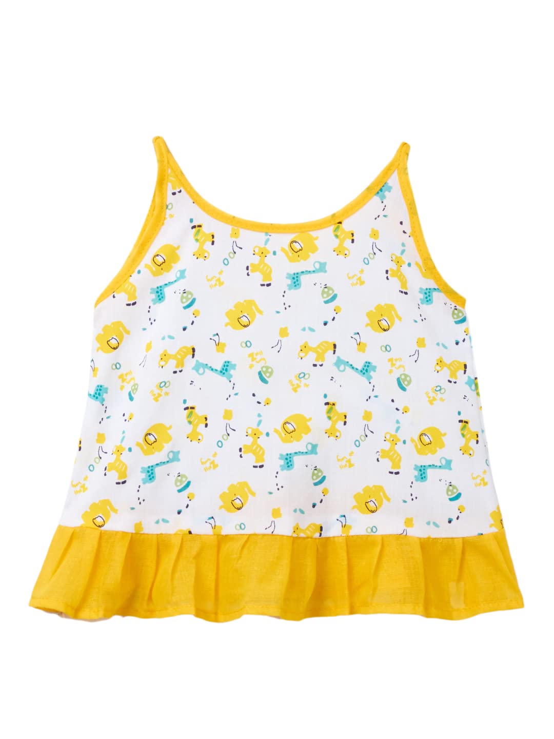 baby wish Baby Girls Knee-Length Fit And Flare Dress (BGFRKCTSL-22035-ANI-STR-S3-36M_Animal Strip_Multicolor_3 Months-6 Months) 4