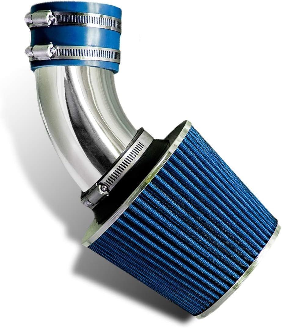 Short Ram Intake Kit with Reusable Blue Filter Compatible with Toyota 00-03 RAV4 2.0L L4/04-05 RAV4 2.4L L4