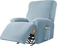 Vista 10 de Fundas de terciopelo para sillas reclinables, fundas suaves para sillas reclinables, fundas lavables para sofá reclinable con bolsillo lateral