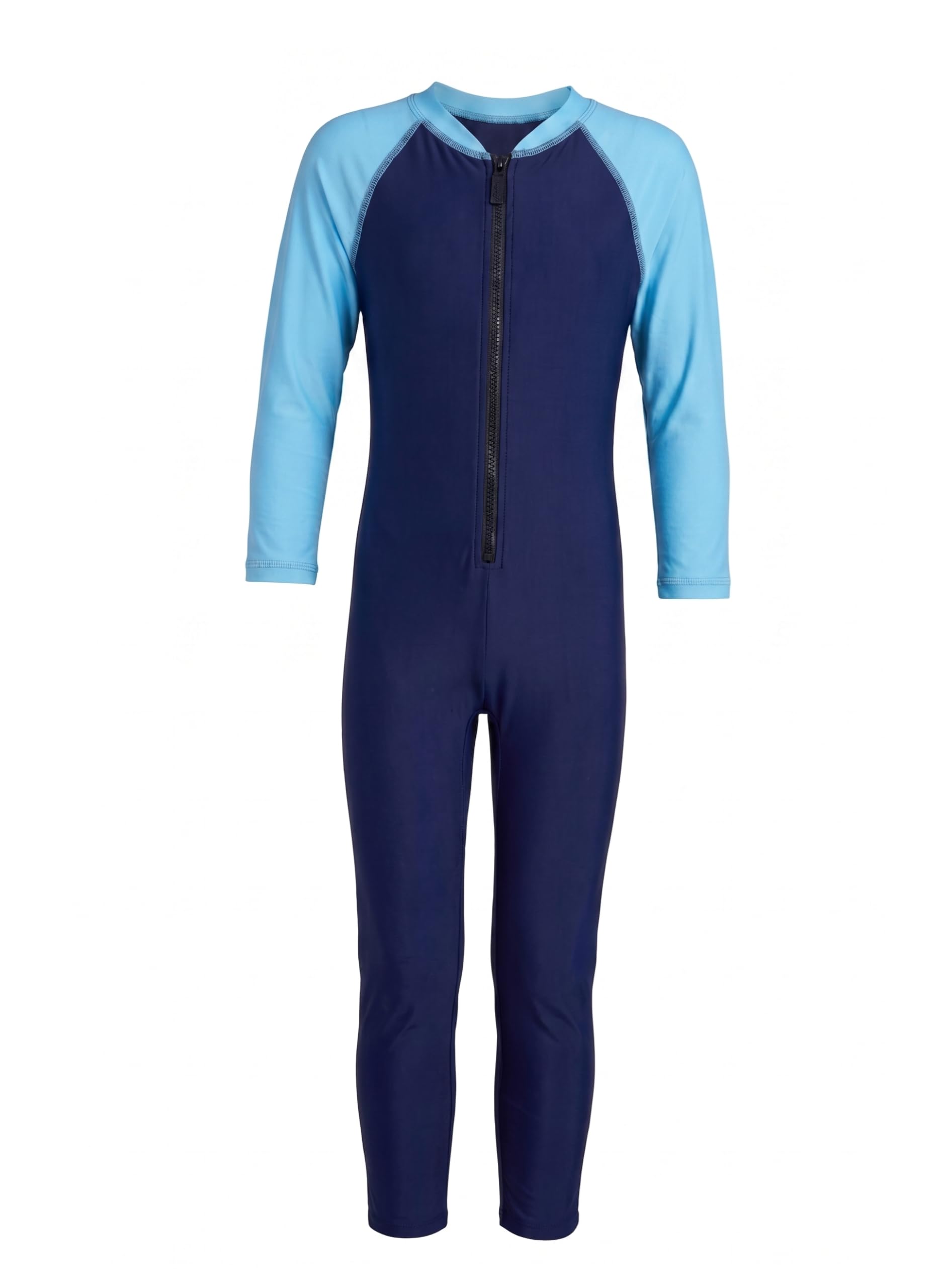 A.T.U.N. (ALL THINGS UBER NICE) Boys One Piece Swimsuit with Front Zip Closure | Full Sleeve Athletic Swimwear with Full Length Fit | Comfortable Pool and Beach Swimming Costume for Kids-image-10
