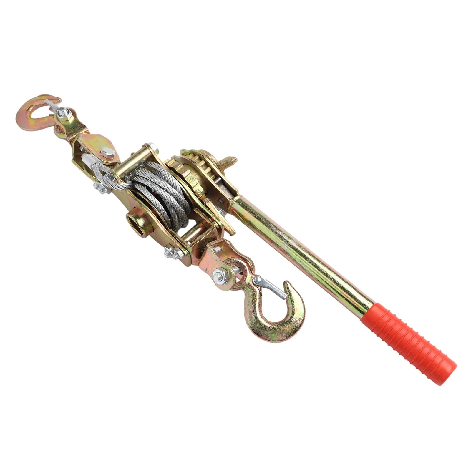 Tensor de cable con mecanismo de trinquete de acero al carbono, carga de carga 1T/2T, doble gancho para cables de acero y cadenas, herramienta de sujeción robusta para construcción y