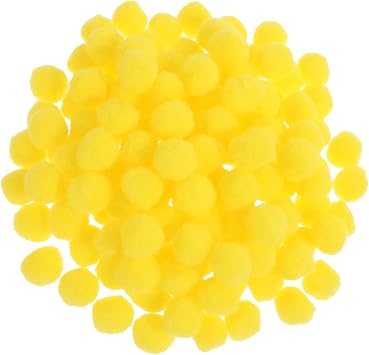 150 Pieces Yellow Pom Poms, 1 Inch Yellow Fuzzy Pompom Puff Balls, Small Craft Pom Poms for DIY Arts, Mothers Day Decorations, Home Decorations, Crafts Projects Creative Decoration