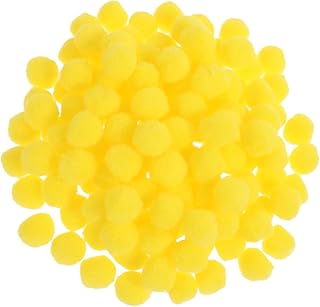 150 Pieces Yellow Pom Poms, 1 Inch Yellow Fuzzy Pompom Puff Balls, Small Craft Pom Poms for DIY Arts, Mother's Day Decorations, Home Decorations, Crafts Projects Creative Decoration