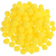 150 Pieces Yellow Pom Poms, 1 Inch Yellow Fuzzy Pompom Puff Balls, Small Craft Pom Poms for DIY Arts, Mothers Day Decorations, Home Decorations, Crafts Projects Creative Decoration