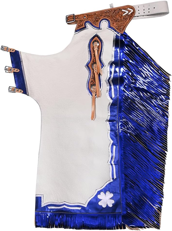 HILASON Western Horse Bull Riding Genuine Leather Rodeo Chaps | for Men and Women Unisex