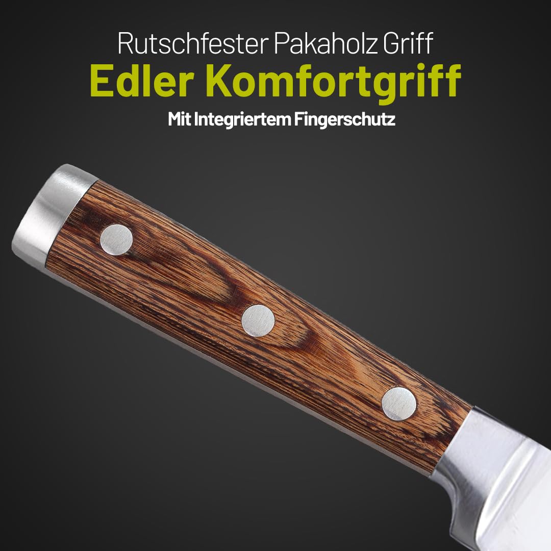 Hackmesser küche aus Edelstahl – Chinesisches Kochmesser für Fleisch & Knochen – Japanisches Profi Messer mit Holzgriff – Robustes Küchenbeil für Profis & Hobbyköche