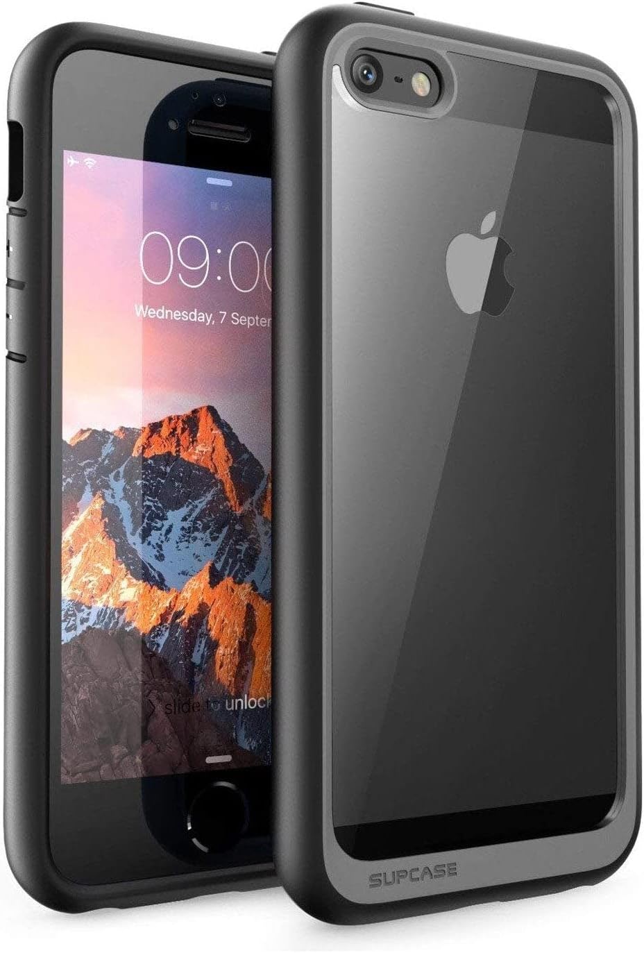 SUPCASE Unicorn Beetle Style Series Case for iPhone SE, Premium Hybrid Protective Clear Case Protector for Apple iPhone SE/iPhone 5S / iPhone 5 (Black)