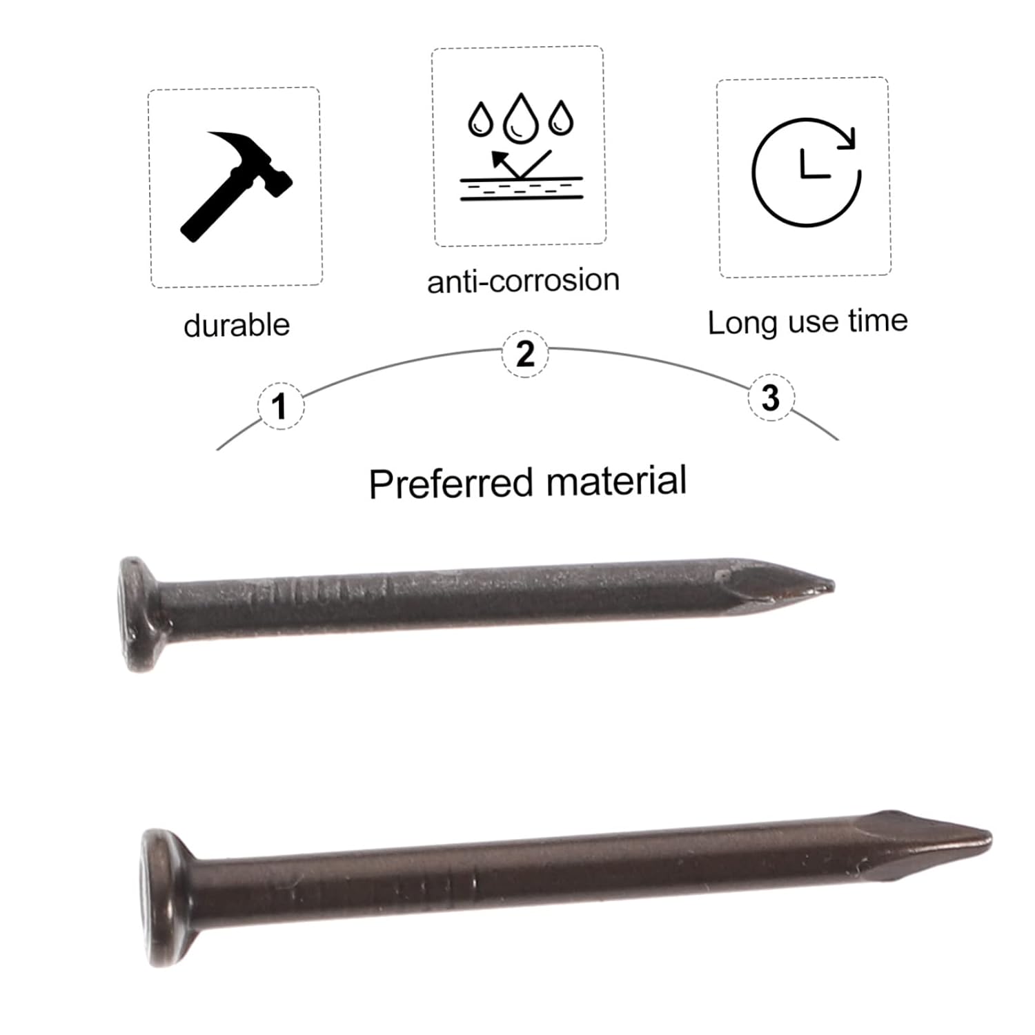Cement Nails Assorted High Hardness Stainless Steel Concrete Point Tip Nails for Wall Fastening